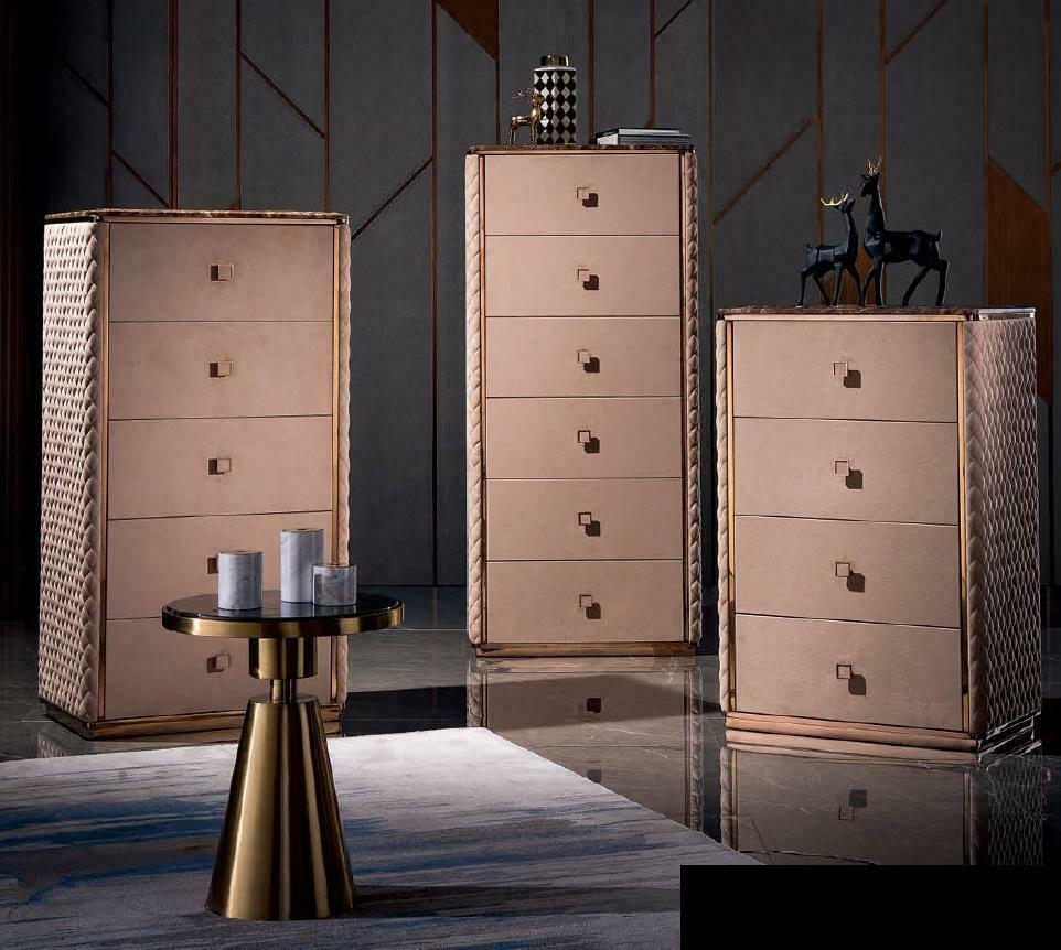 Chest of Drawers High Quality Designer Bedroom Wardrobe Chests of Drawers Sideboard Leather New