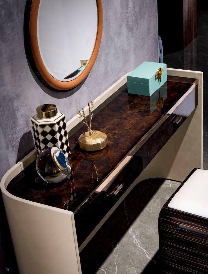 Modern style made of real wooden gloss dressing table with 2-sliding drawers