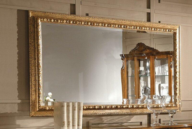 Gold mirror design luxury xxl wall mirror wood frame baroque style Italy new