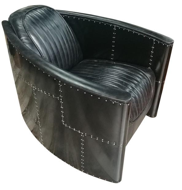 Leather armchair aircraft design club armchair leather & aluminum armchair aviator vintage leather