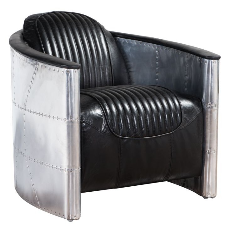 Aviator sofa armchair couch club vintage aluminum airplane retro genuine leather lounge