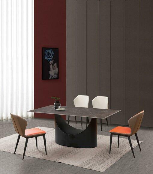 Design dining table 4 chairs set room group 5 piece tables marble New.