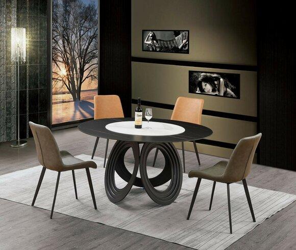 Complete set dining table 4x chairs dining room set dining group wooden table tables 5 pieces.