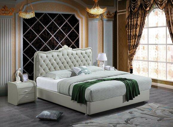 Leather bed bedroom complete bed 3 piece set hotel sets bedside tables.