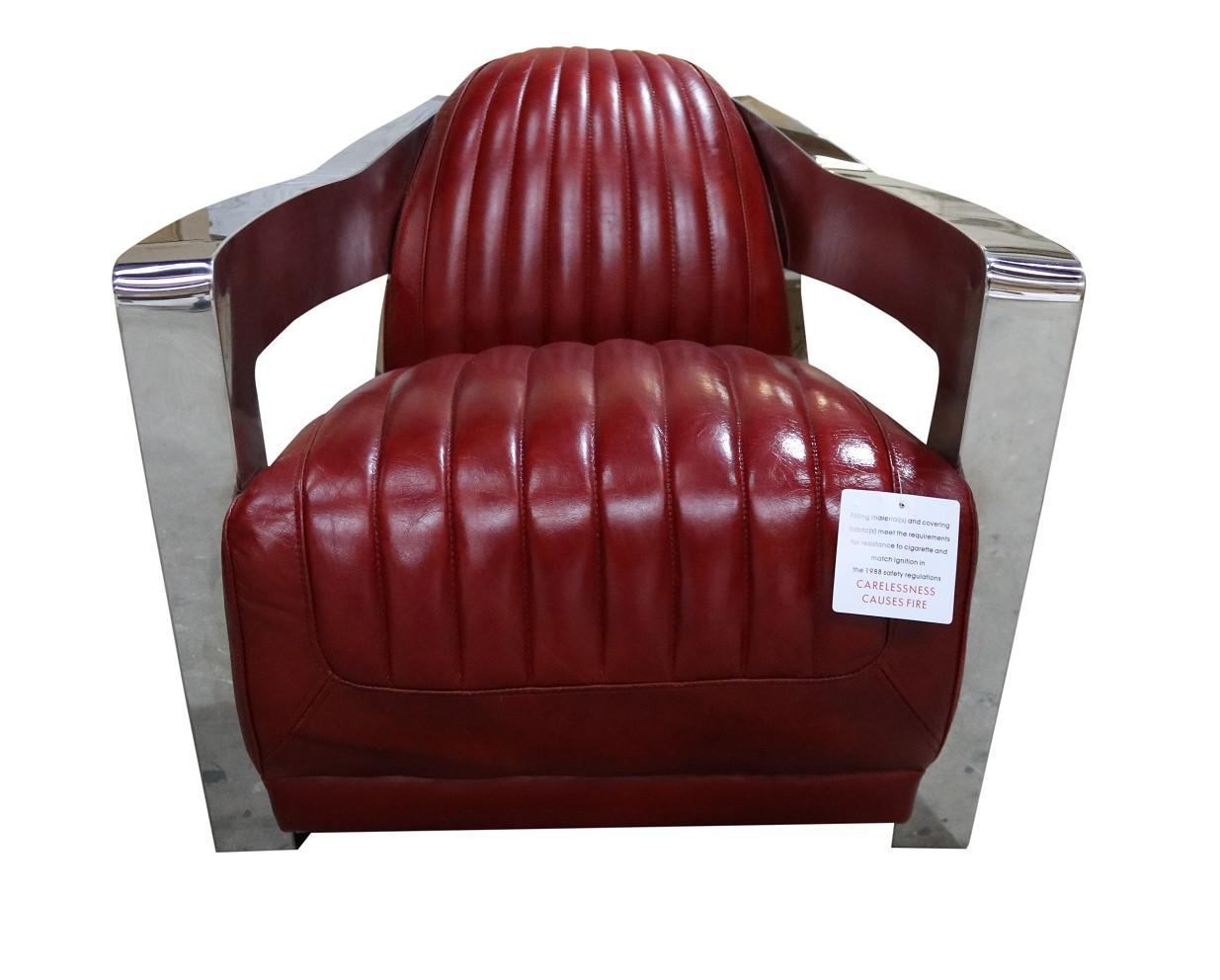 Vintage Leather Armchair Red Real Leather Retro Armchair Design Club Armchair aviator furniture