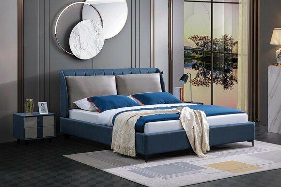 Double bed bedroom hotel marriage luxury bed 2x bedside table 3pcs. Set of beds New.