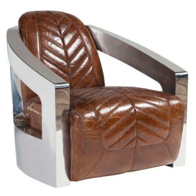 Vintage retro chair leather armchair lounge club design luxury furniture airplane aviator