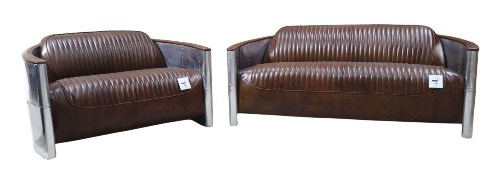 Sofa Set 3+2 Seater Sofa Couch Armchair Leather Vintage Retro NEW