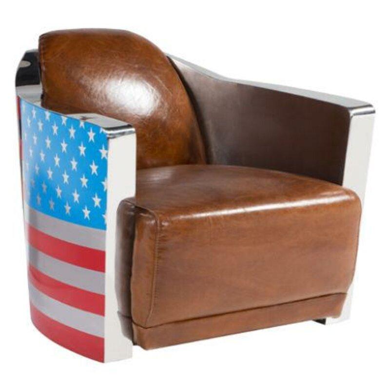 Genuine leather vintage leather armchair design armchair Rocket Union Jack Vintage Cigar