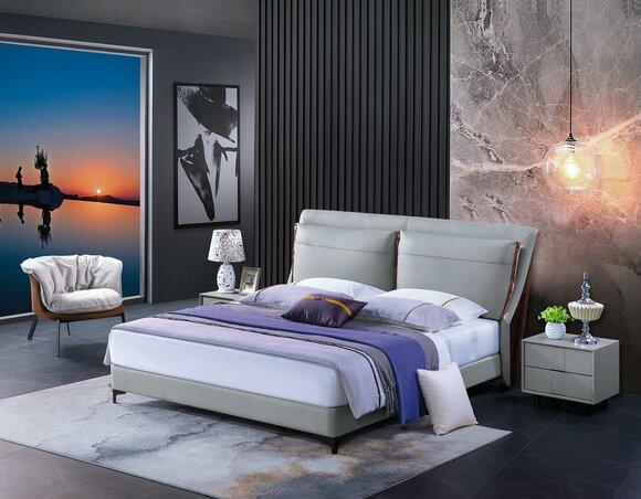 Wooden bed bed double bed luxury furniture bedroom hotel 180x200cm beds leather