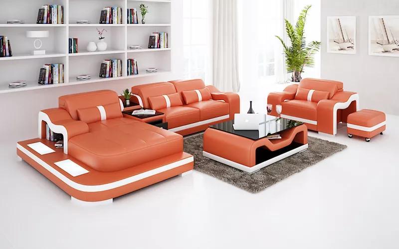 Designer sofa corner sofa L shape armchair seat cushion upholstery living area leather sofa