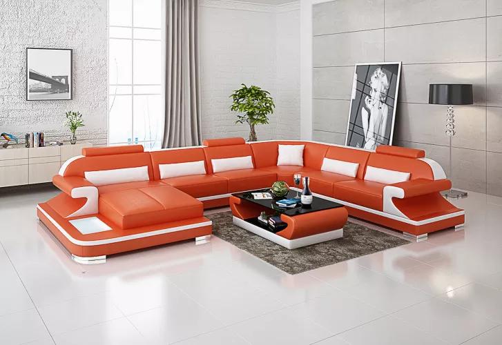 Modern corner sofa couch upholstery seat cushion coffee table living area corner set