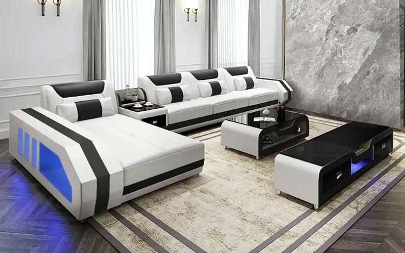 Corner sofa upholstery corner sofa L\'Form coffee table modern sofa living area 2 pieces. New