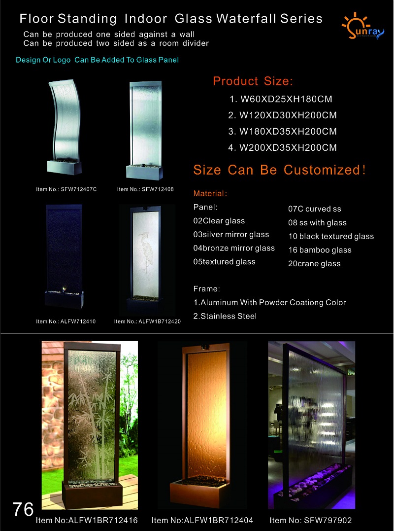 Designer Trennwand Luxus Wände Wassersäulen Waterwall Trennwände 120x200cm Neu