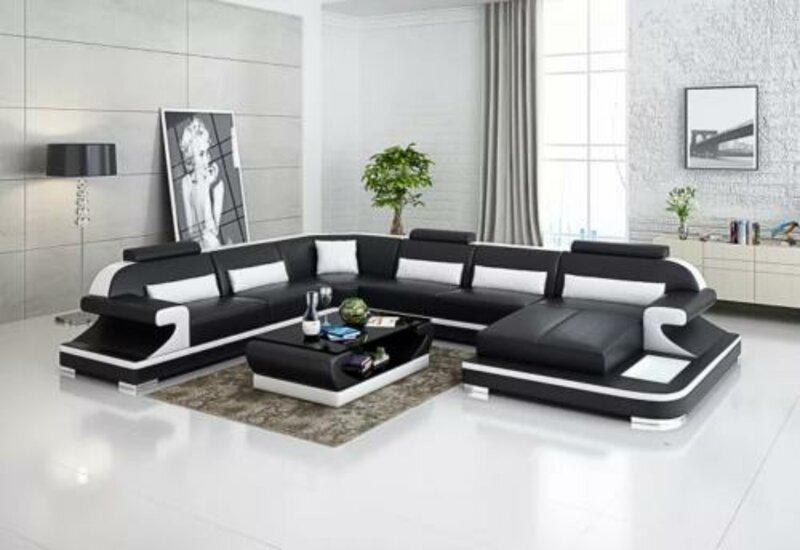 Living area corner sofa U-shape modern sofa leather sofa corner set upholstery couches