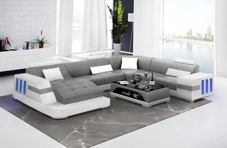 Designer sofa corner sofa leather sofa sofas U shape upholstery couch living area leather