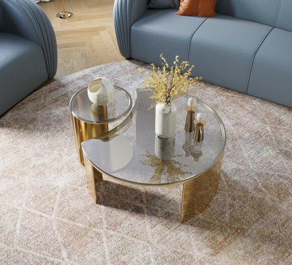 Coffee table side table noble living room classic design table glass tables