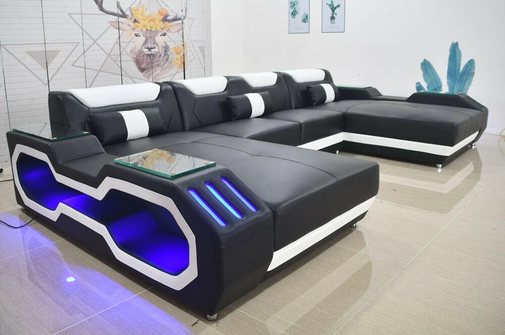 Modern sofa Soft corner sofa Living area design Leather corner sofa U-shaped sofa