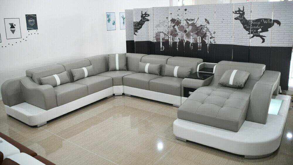 Leather sofa modern leather design corner sofa couch textile upholstery living area