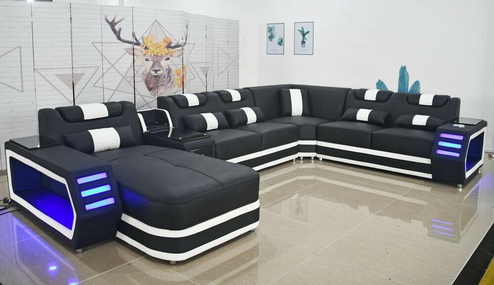 Leather sofa modern upholstery leather living area design corner sofa couch textile