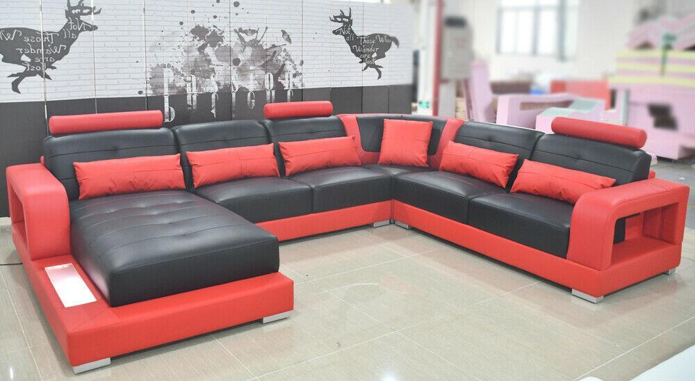 Living area corner sofa U-shape corner couch LED illuminated sofa couch corner sofa sofas