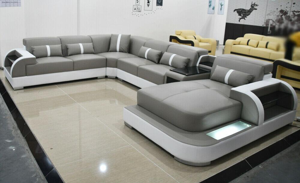 Leather sofa modern upholstery leather design corner sofa couch textile living area