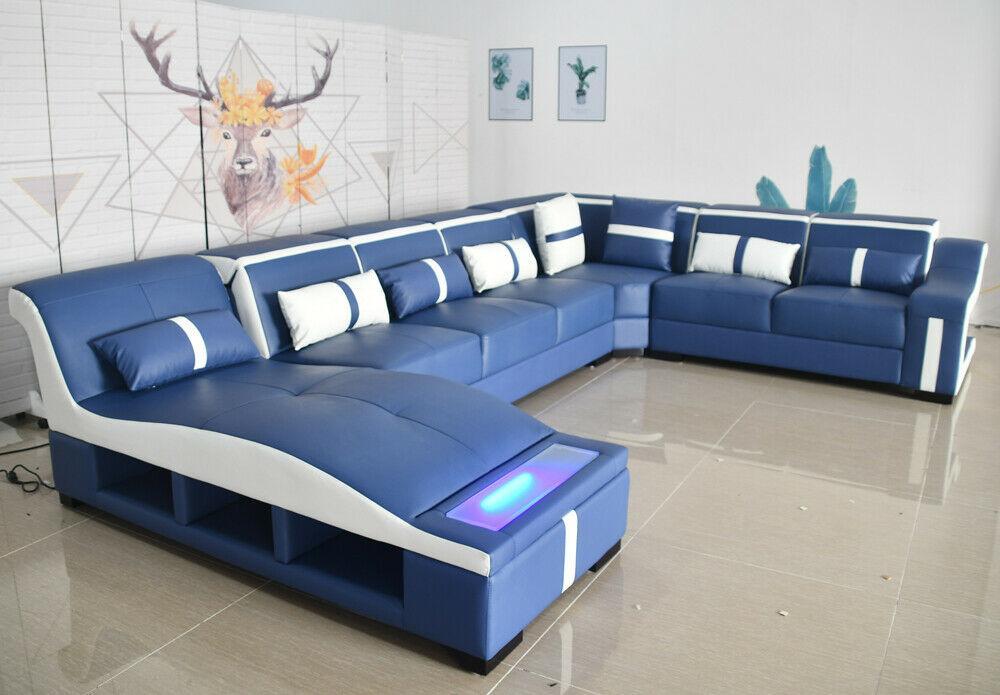 Sofa U-shape leather sofa couch living area set design modern sofa corner sofa