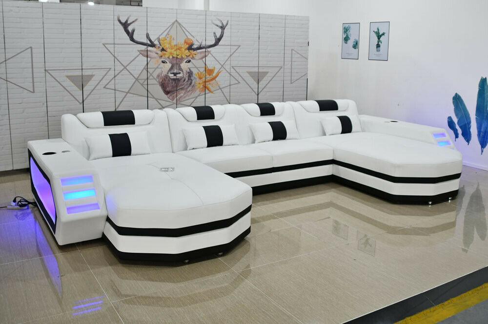 Leather sofa modern upholstery leather living area design corner sofa couch white