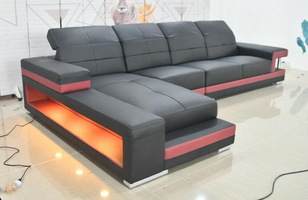 illuminated modern couch landscape seat sofa living room corner set furniture