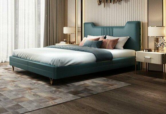 Modern wooden designer bed Noble furniture Double beds New bedroom upholstery