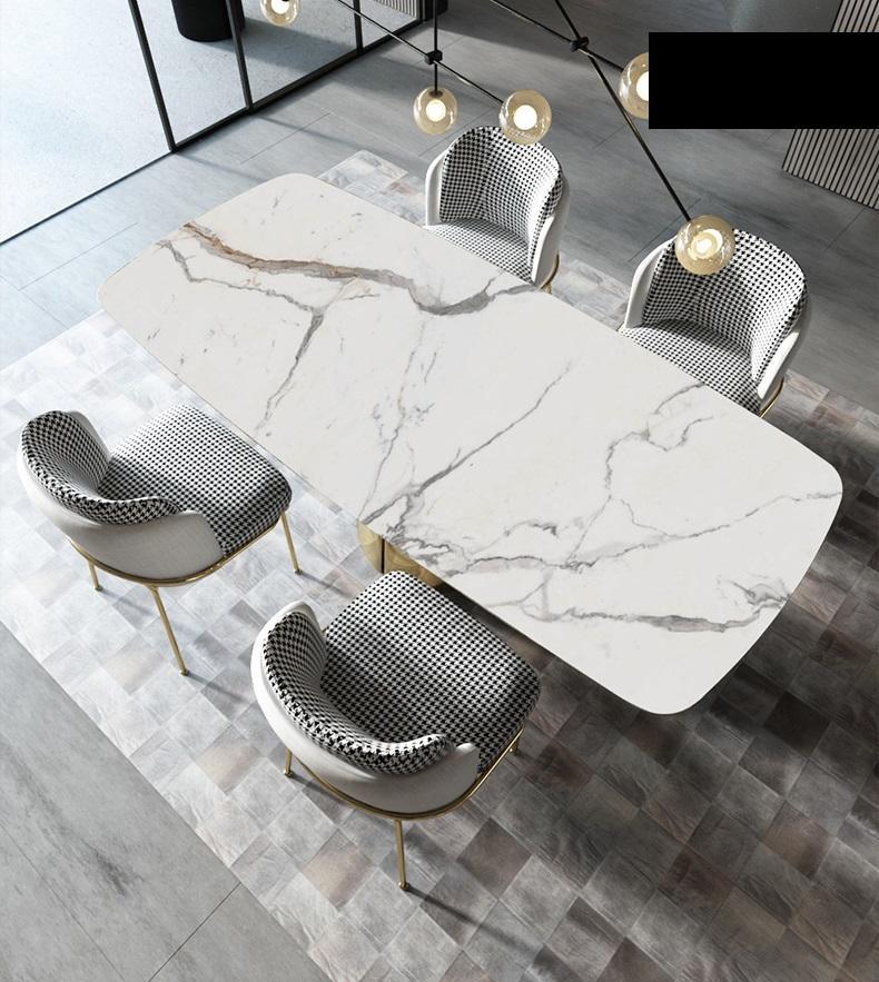 Marble dining table 6x chairs Complete dining room table chair 7 pieces. Set new