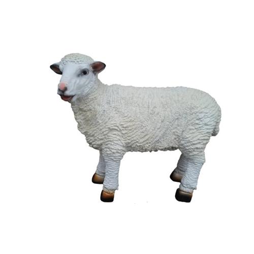 Decorative garden sculpture designed as an original colored lamb figure 50cm