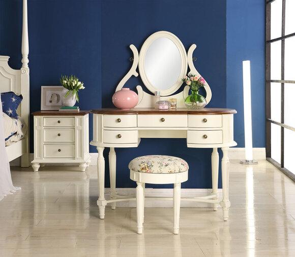 Dressing Table Mirror Stool Complete Dresser Bedroom Country Furniture Console