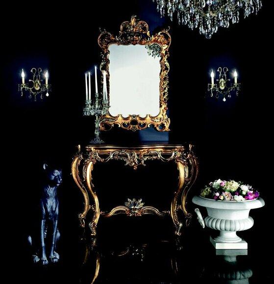 Console Tables Dressing Table Secretary Mirror Baroque Gold Premium Living Room Furniture