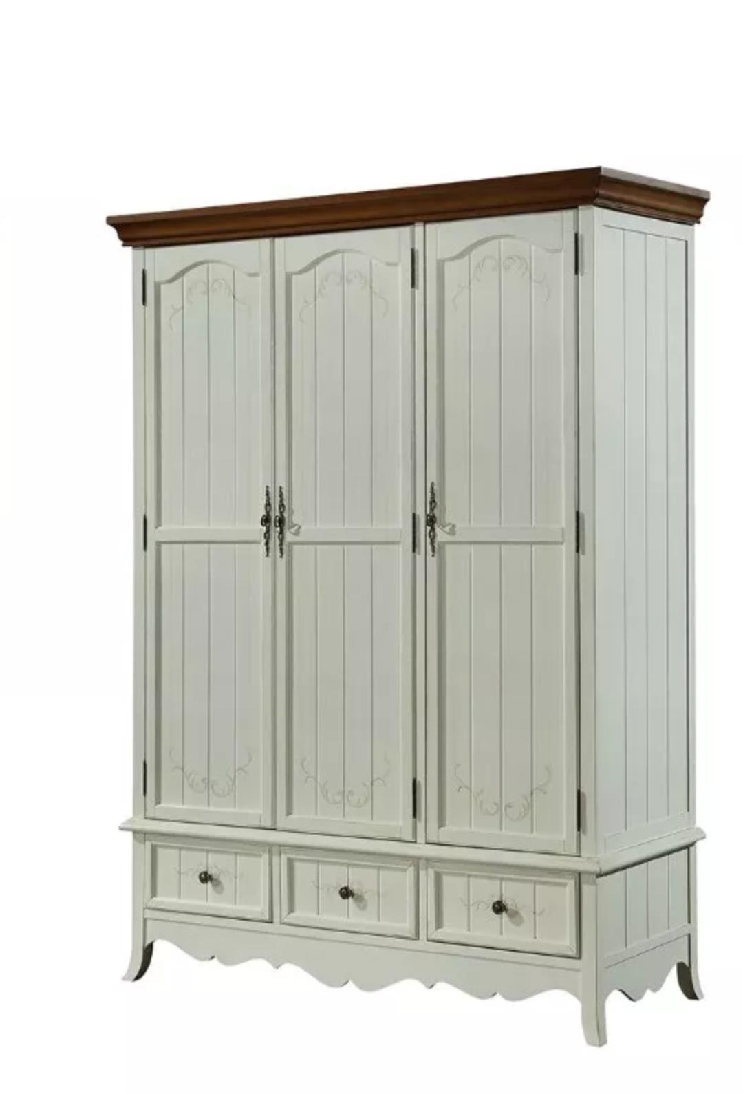 Classic wardrobe wooden cabinet country house bedroom closets wood furniture