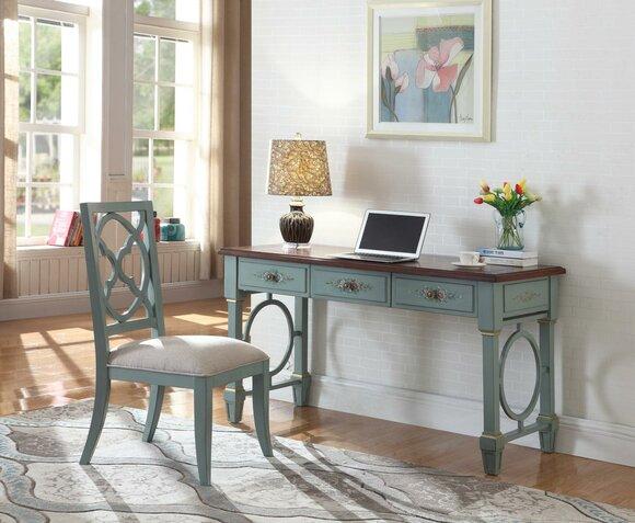 Desk Office Furnishings Wood Shelves Office Table Dining Table Chair 2tlg