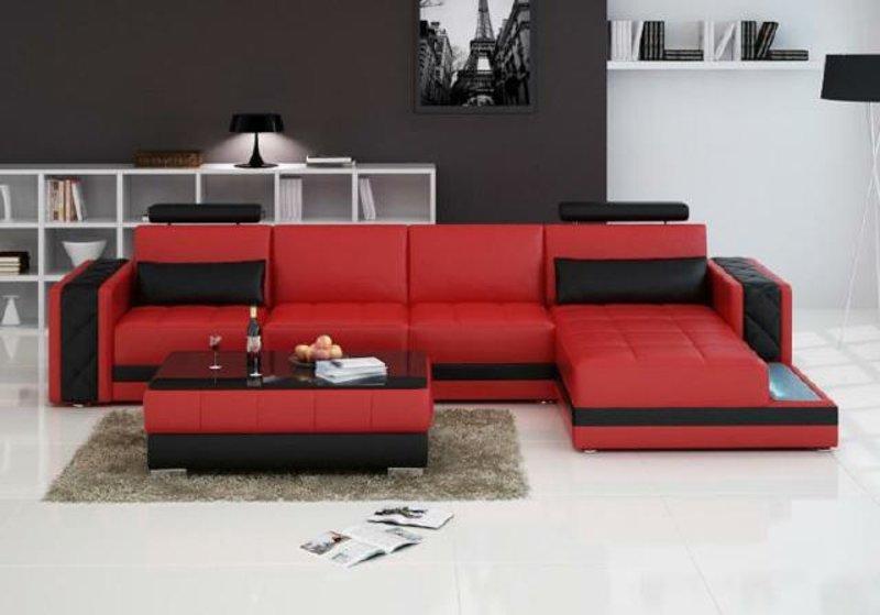 Living area upholstered corner sofa couch leather set Landscape New H2211B