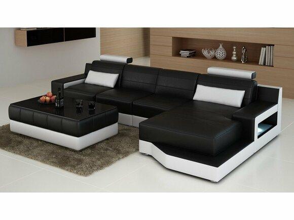 Leather sofa corner sofa living area sofa couch corner upholstery L-shape sofa ULM V