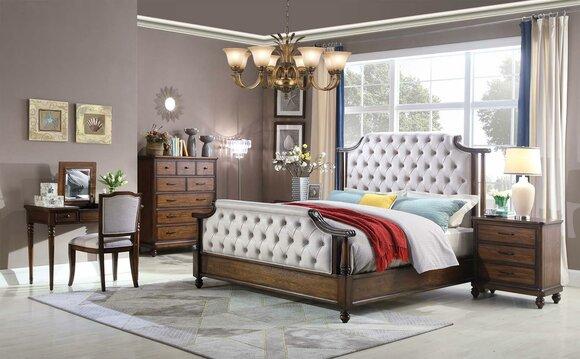 Design Bedroom 6 Piece Bedroom Complete Set Bed Bedside Table Chest of Drawers New