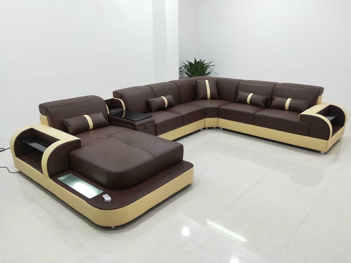 Leather sofa design sofa U shape living area couch upholstery corner sofa set new