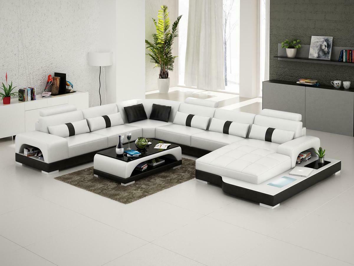 Corner set leather sofa design luxury living area led sofa couch upholstery corner sofa