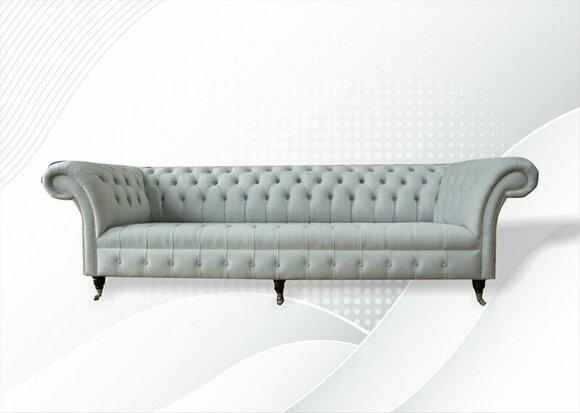 Chesterfield 4 Seater Light Blue Living Room Modern Design Couches Sofa Furniture Fabric