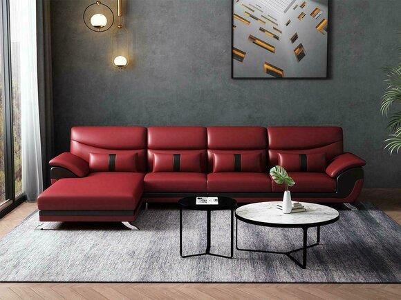 Design Living Room Leather Upholstery Corner Sofa Couch Sofa L Shape Living Landscape