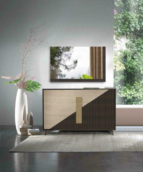 Design Chest of Drawers Wood Dresser Modern Sideboard High Cabinet New Premium Living Room