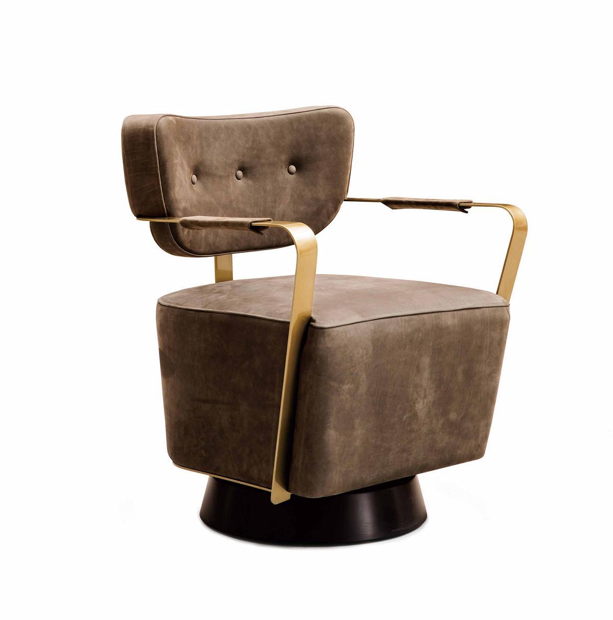 Luxury Chair Upholstery Cocktail Relax Lounge Club Chairs Furniture Design Armchair Brown