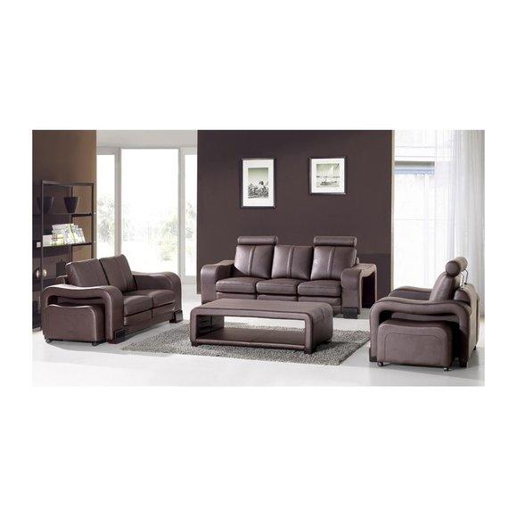3+2+1 designer set couch sofa leather upholstery living area seat set