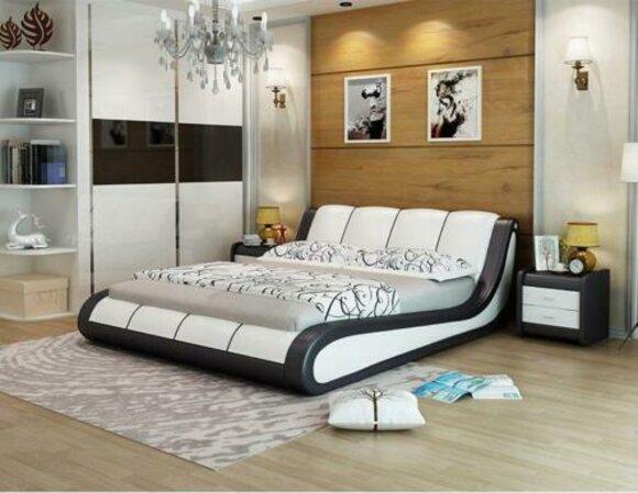 Beds Luxury Bedroom Furniture Double Bed Design Fabric Boxspring Hotel Blue