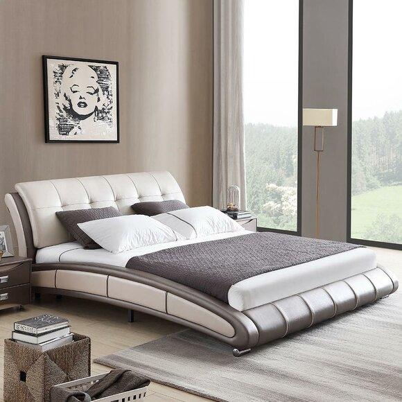 Design Leather Bed Cushion Double Hotel Beds Sleeping Room Marriage 180x200 cm Luxury