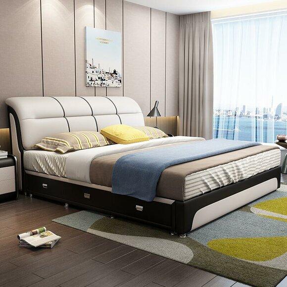 Beds Upholstery Textile Modern Wood Bedroom New Double Chester Bed Bed