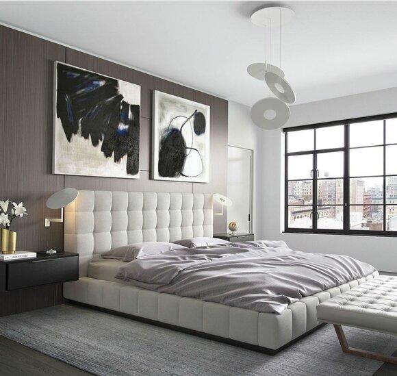 Modern Frame Luxury Sleeping Room Beds Hotel Design Leather Bed Double Marriage